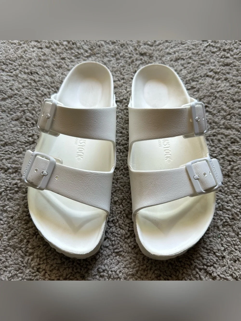 Birkenstock Kids White Two-Strap EVA Slide Sandals